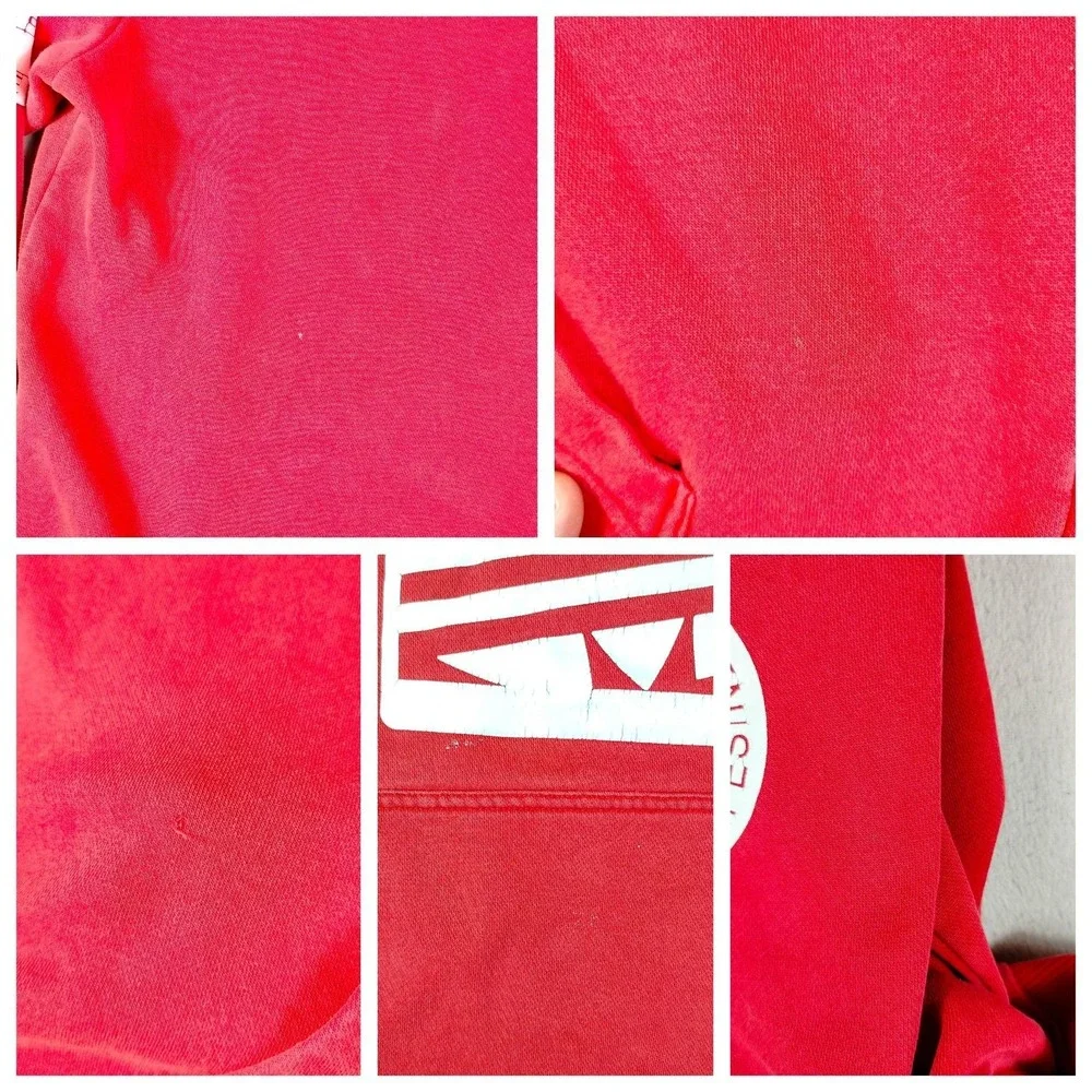 Adidas Originals Hoodie Sweatshirt Mens Medium Red Trefoil Pullover Fleece